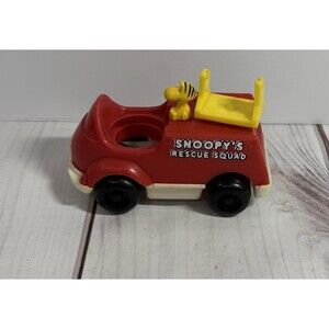 VTG Snoopy's Rescue Squad Toy Car Collectible 3" Peanuts Woodstock 1960s